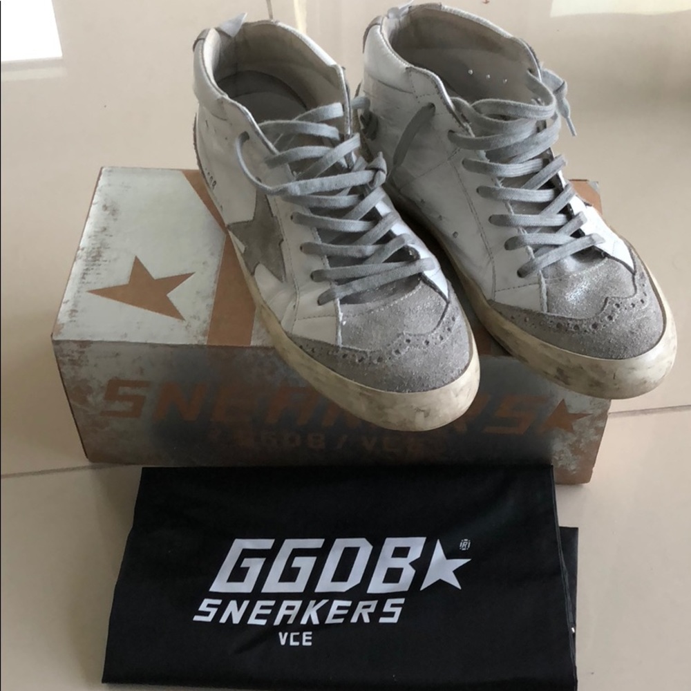 Golden Goose MidStar Grey/White Sneakers. Size 38